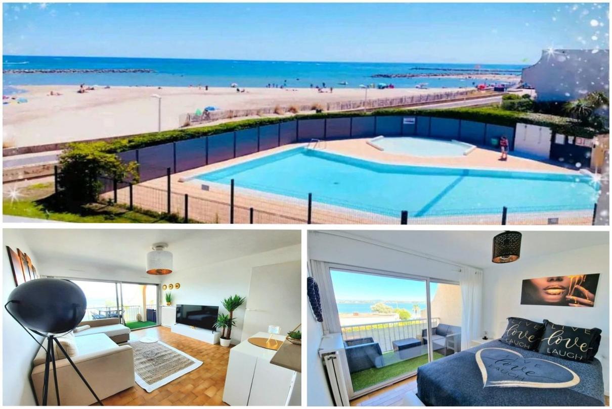 Appartement 1Ere Ligne Piscine Terrasse Au Bord De La Plage Front De Mer Avec 6 Velos Palavas-les-Flots Exteriér fotografie